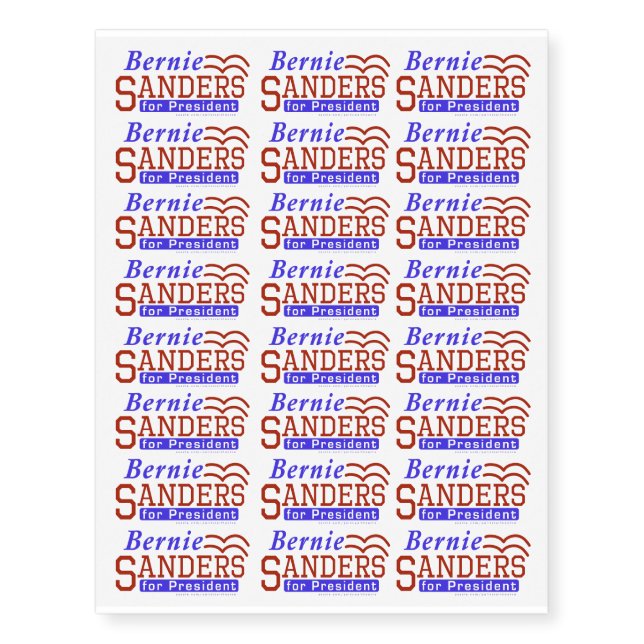 Bernie Sanders President 2020 Election Democrat Temporary Tattoos (Front)