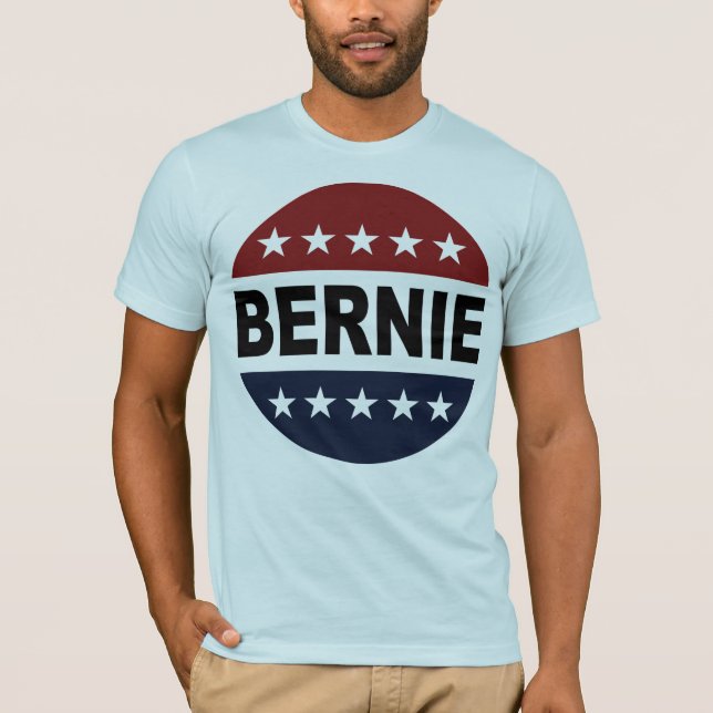 Bernie Sanders Shirt - Vote Bernie Sanders Button (Front)