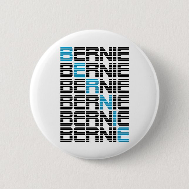 BERNIE sanders textStacks Pinback Button (Front)