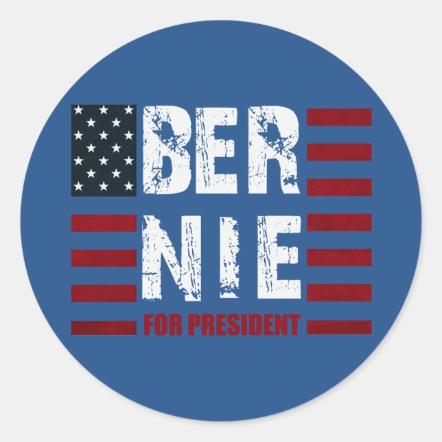Bernie Sanders US Flag Classic Round Sticker (Front)