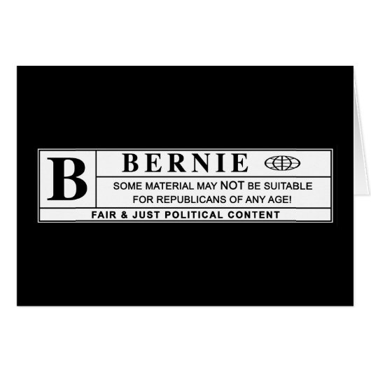 Bernie Sanders Warning Label Cards (Front Horizontal)