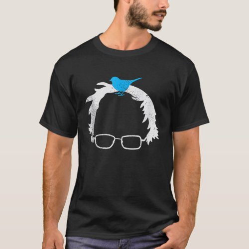 Bernie Sanders Wig Blue Bird Glasses 2020 Election T_Shirt