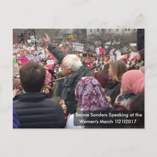 Bernie Speaking Womens March Memorabilia Postcard