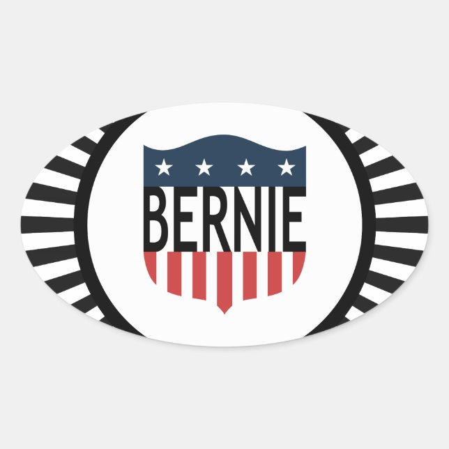 BERNIE stars and stripes Oval Sticker (Front)