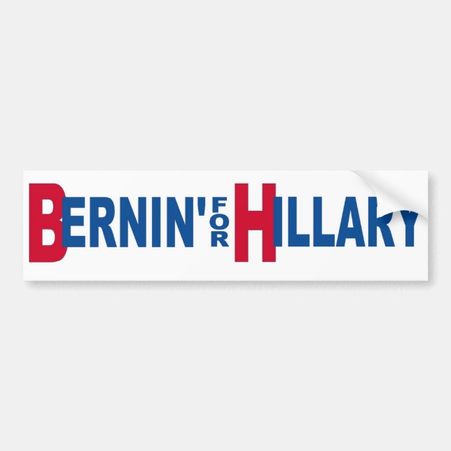 Bernin' For Hillary Bumper Sticker (Front)