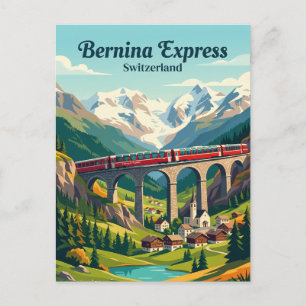 Bernina Express, Swiss Alps Switzerland Postcard