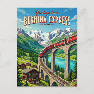 Bernina Express Switzerland Postcard