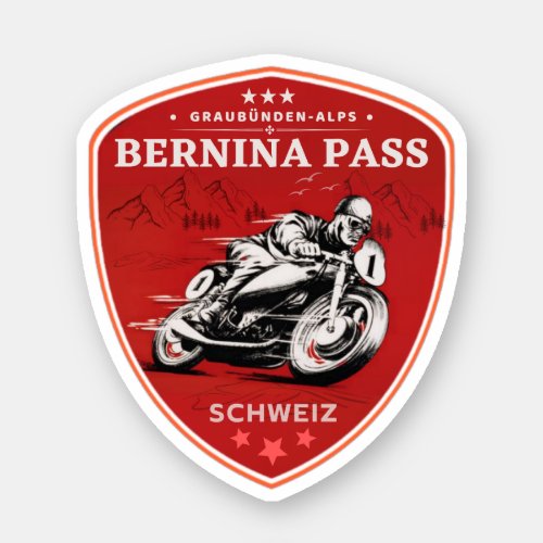 Bernina pass swissalps motorcycle tour sticker