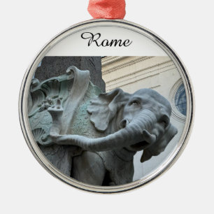Bernini's Elephant and Obelisk - Rome Italy Metal Ornament