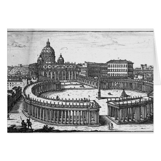 Bernini's original plan for St. Peter's Square Cards (Front Horizontal)