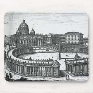 Bernini's original plan for St. Peter's Square Mouse Pad