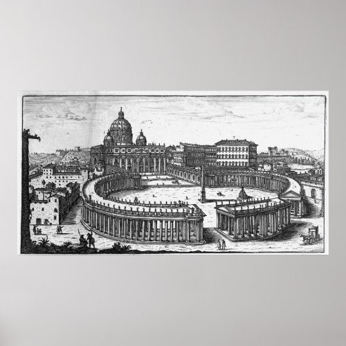 Berninis original plan for St Peters Square Poster