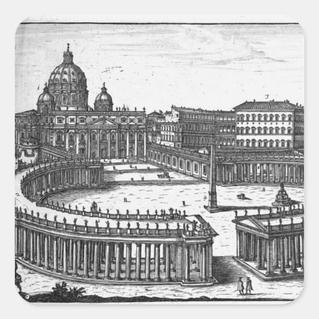 Bernini's original plan for St. Peter's Square Sticker (Front)