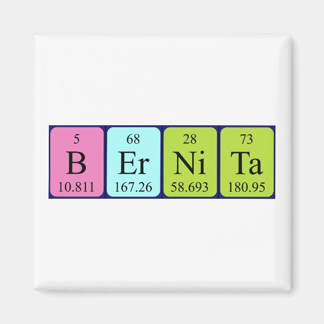 Bernita periodic table name magnet (Front)