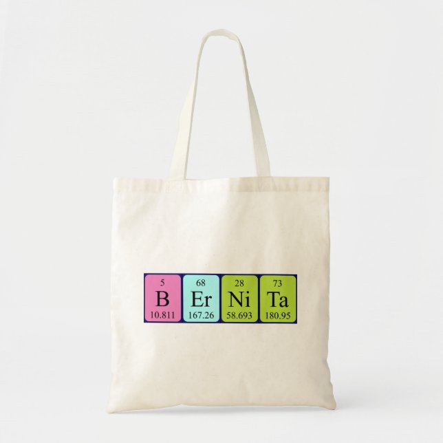 Bernita periodic table name tote bag (Front)
