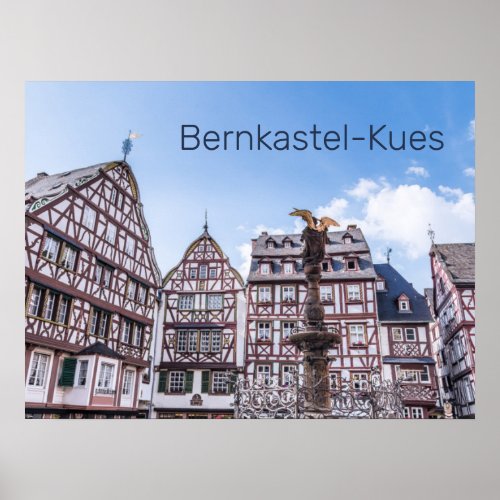 Bernkastel_Kues Historic Facades Germany Souvenir Poster