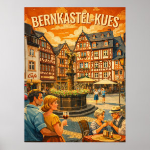 Bernkastel-Kues Vintage Travel Poster