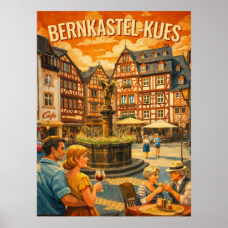 Bernkastel-Kues Vintage Travel Poster