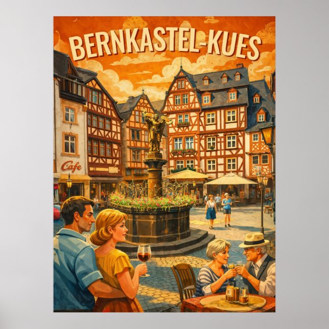 Bernkastel-Kues Vintage Travel Poster (Front)