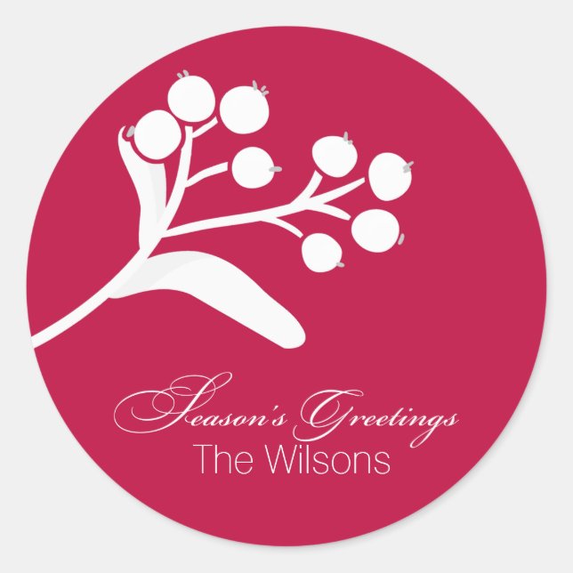 Berries and Branches Holiday Wishes stickers (Front)