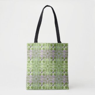 Berries and Butterflies Lime and Lavender Tote Bag
