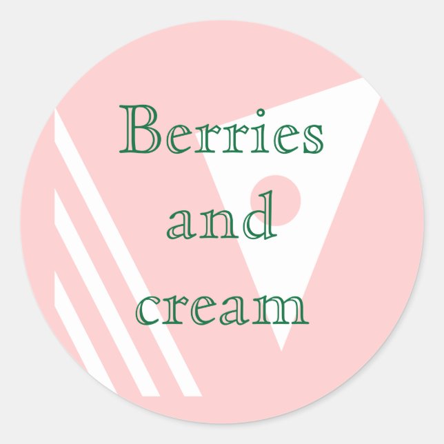 Berries and cream classic round sticker (Front)