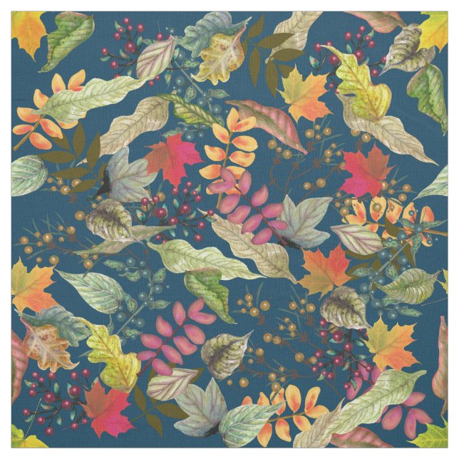 Berries and Leaves | Fall Colors Fabric (Swatch)