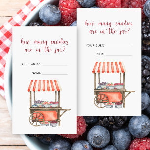 Berries baby shower - Guess how many candies game Enclosure Card