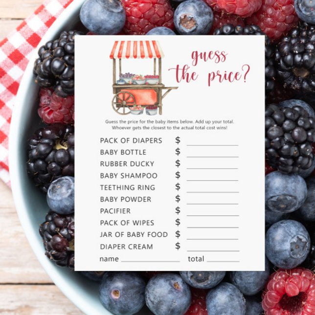 Berries baby shower - Guess the price! Game (Creator Uploaded)