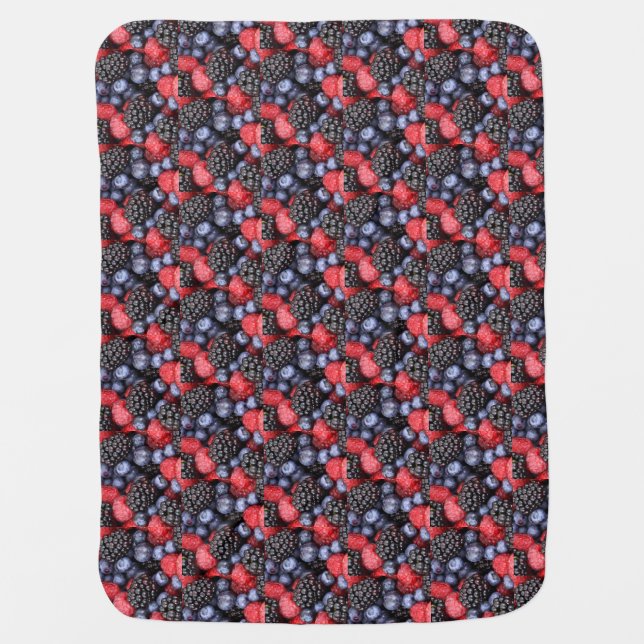 Berries Blackberries Blueberries Cherries Baby Blanket (Front)