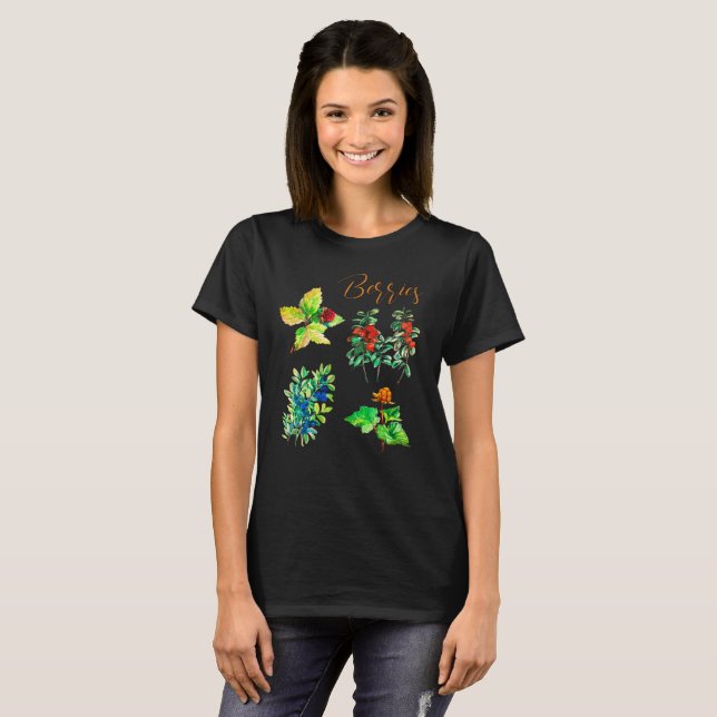 Berries, blueberry, cloudberry, lingonberry T-Shirt (Front Full)