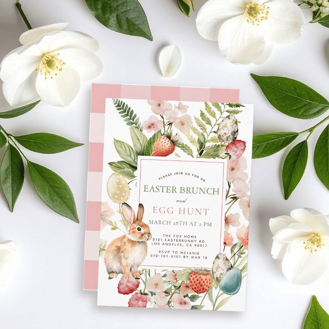 Berries & Bunny Berry Sweet Easter Brunch Invitation (Creator Uploaded)