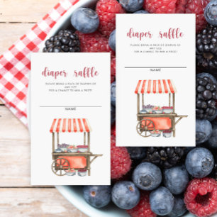 Berries cart Diaper raffle baby shower Enclosure Card