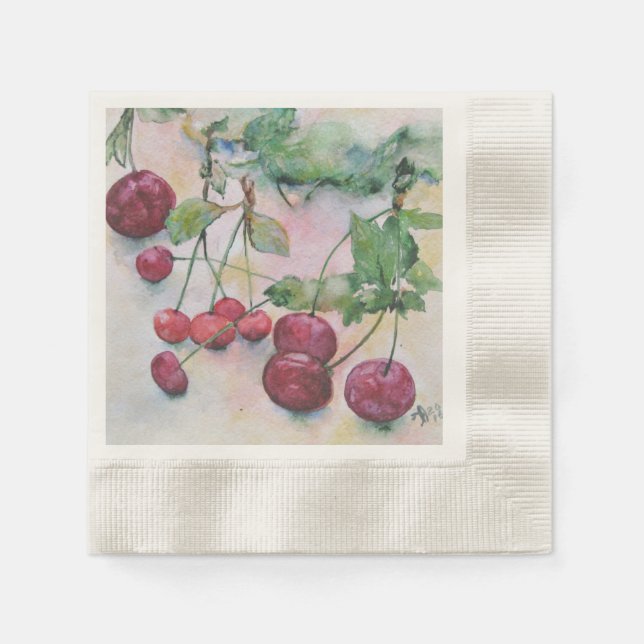 Berries. Cherries Napkins (Front)