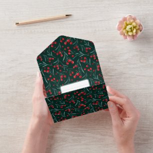 Berries Christmas - Traditional Christmas Colors All In One Invitation