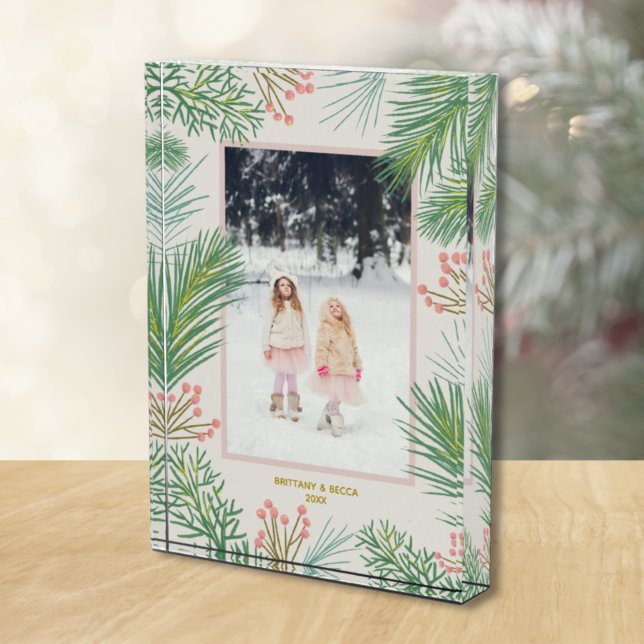 Berries Evergreens Christmas Custom Photo Block (Creator Uploaded)