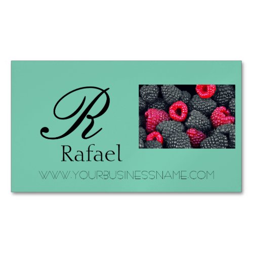Berries Fruit Elegant Name Monogram Business Business Card Magnet