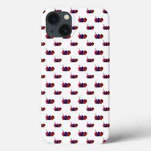 Berries Fruit Pattern Red Blue Food Hand Drawn Ink iPhone 13 Case