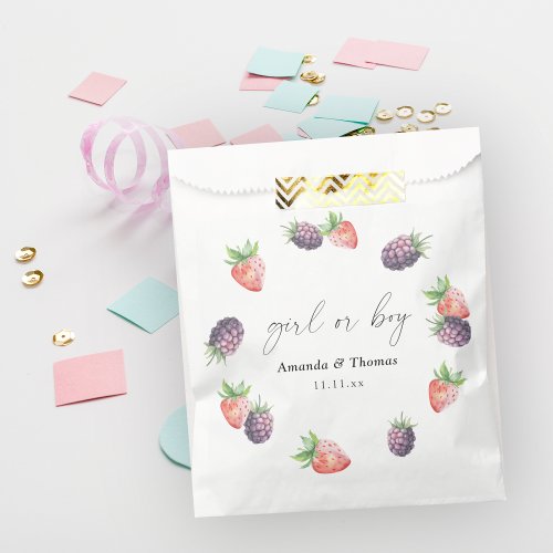 Berries Gender Reveal Girl or Boy Favor Bag