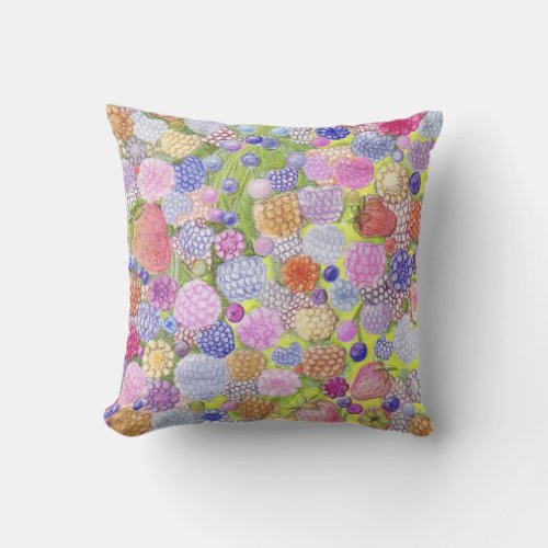 Berries In Colored Pencil American Mojo Pillow