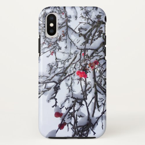 Berries in the snow iPhone x case