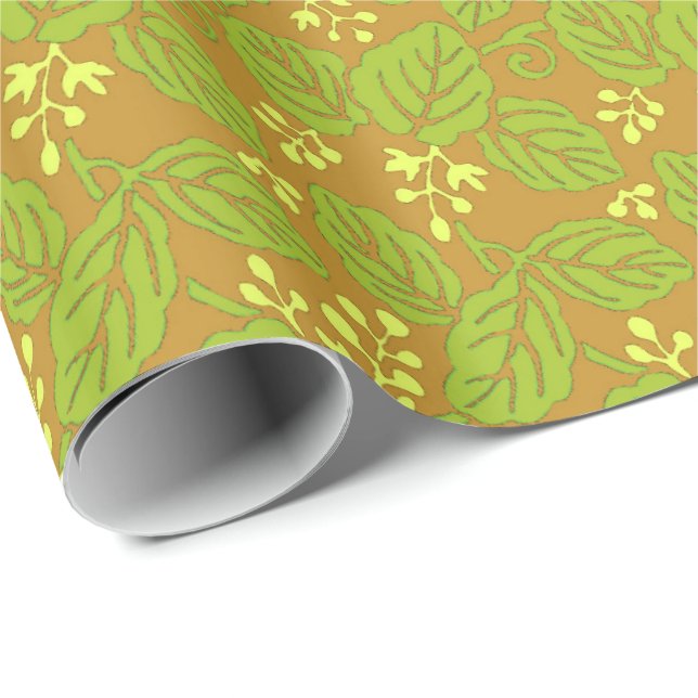 Berries in yellow, green and tan wrapping paper (Roll Corner)