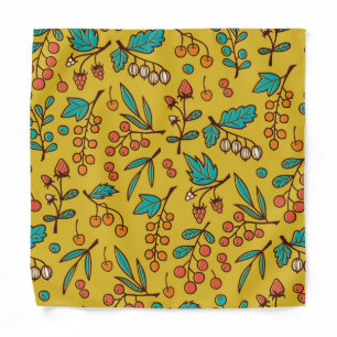 Berries on branches, seamless nature pattern. bandana