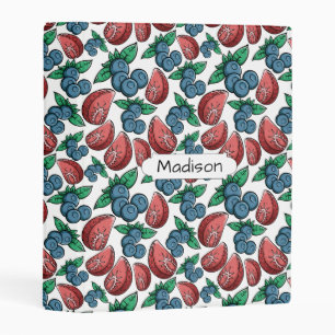 Berries Pattern custom name mini binder