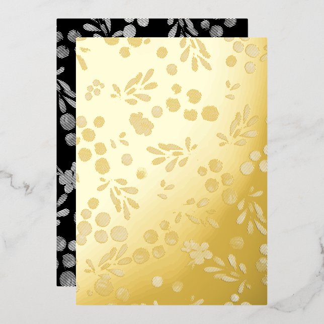 Berries Pattern Foil Invitation (Front/Back)