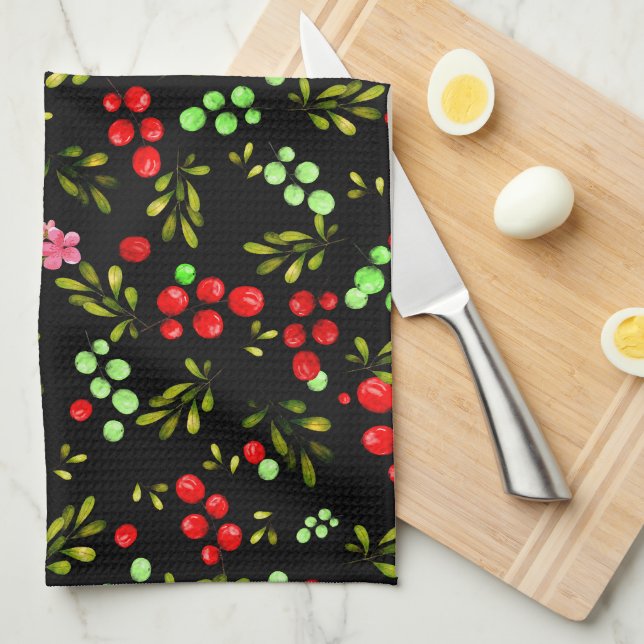 Berries Pattern Kitchen Towel (Quarter Fold)