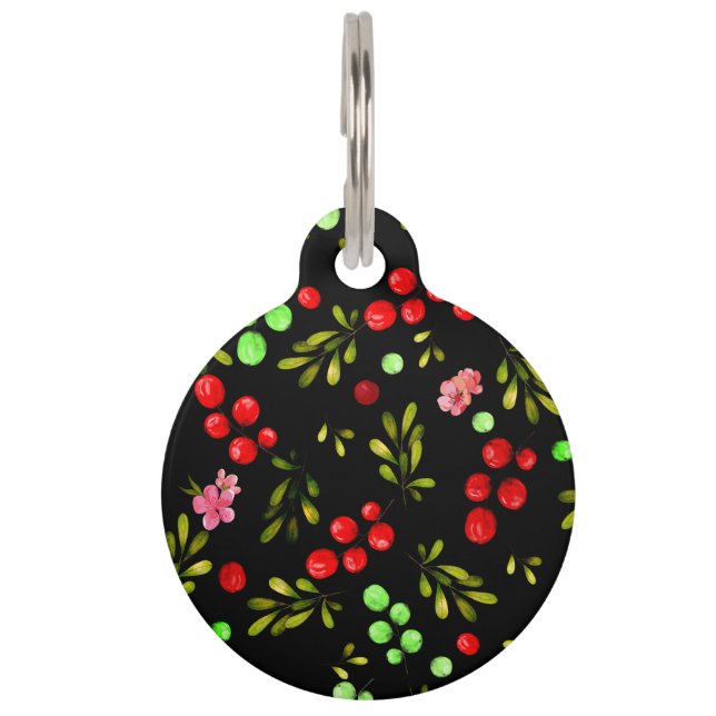 Berries Pattern Pet ID Tag (Front)