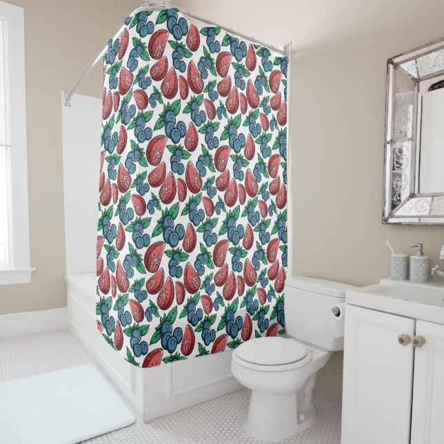 Berries Pattern shower curtain (In Situ)