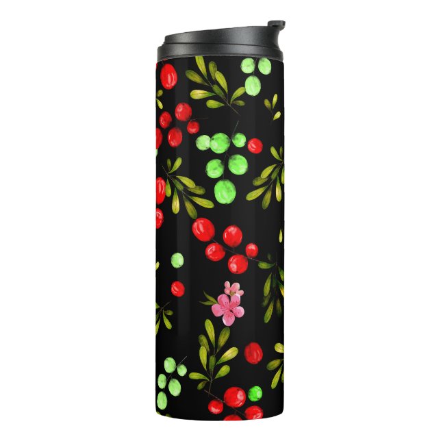 Berries Pattern Thermal Tumbler (Rotated Left)