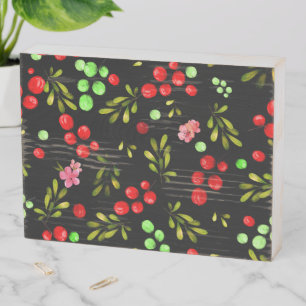 Berries Pattern Wooden Box Sign